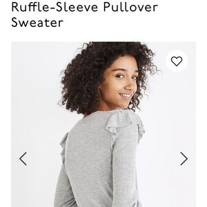 Madewell ruffle sleeve pullover sweater‎